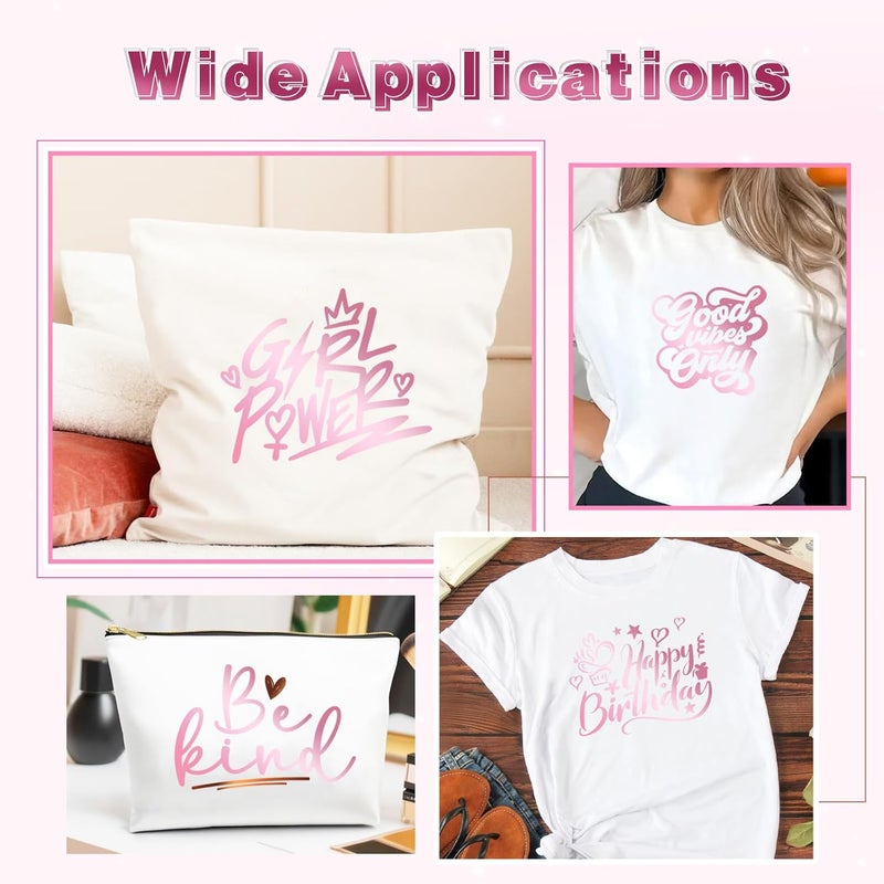 Tintnut Metallic Heat Transfer Vinyl Roll Lavender Chrome HTV - 12"x 6 ft Foil Holographic Iron On Vinyl for DIY T-Shirts Handbags Hats Crafts - Image 5